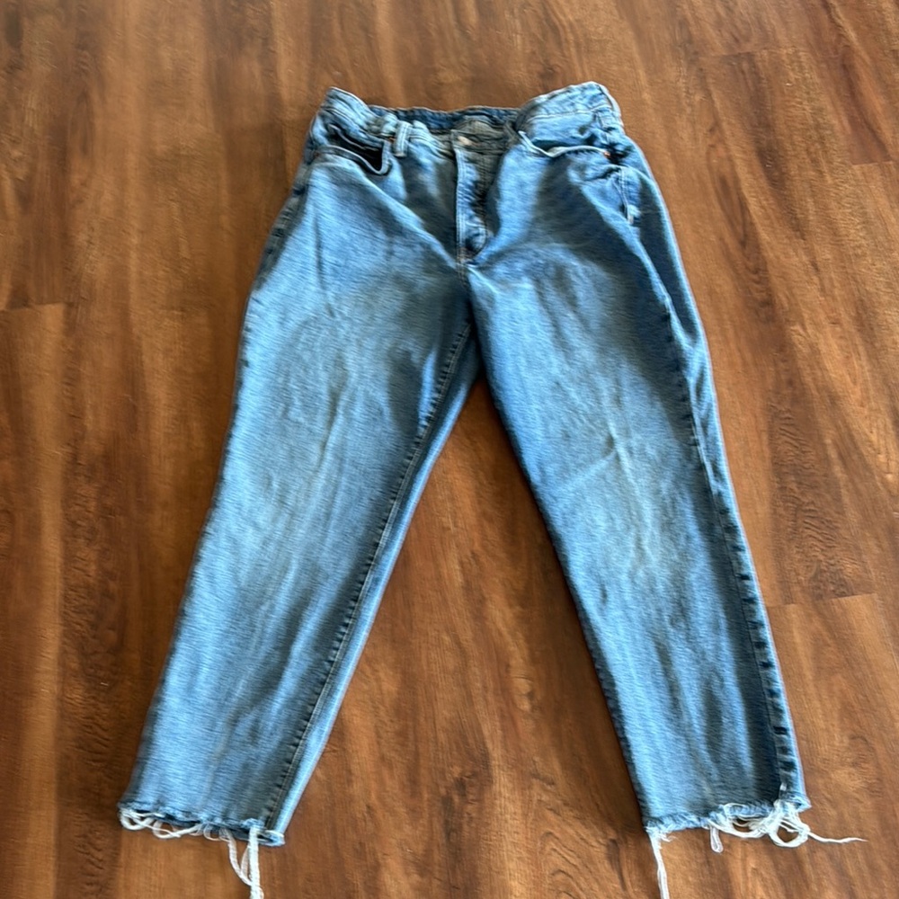 👖EUC👖OLD NAVY HIGH RISE O.G. STRAIGHT SECRET-SMOOTH POCKETS BUTTON FLY SIZE 14
